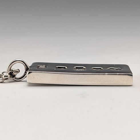 1977 British pure silver Jubilee ingot pendant 31g with pure silver necklace BJK